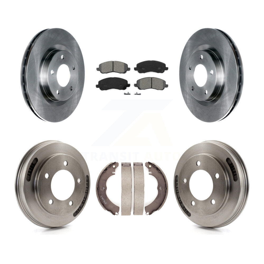 Front Rear Brake Rotor Semi-Metallic Pad And Drum Kit For 2008-2009 Mitsubishi Lancer GTS K8S-103847