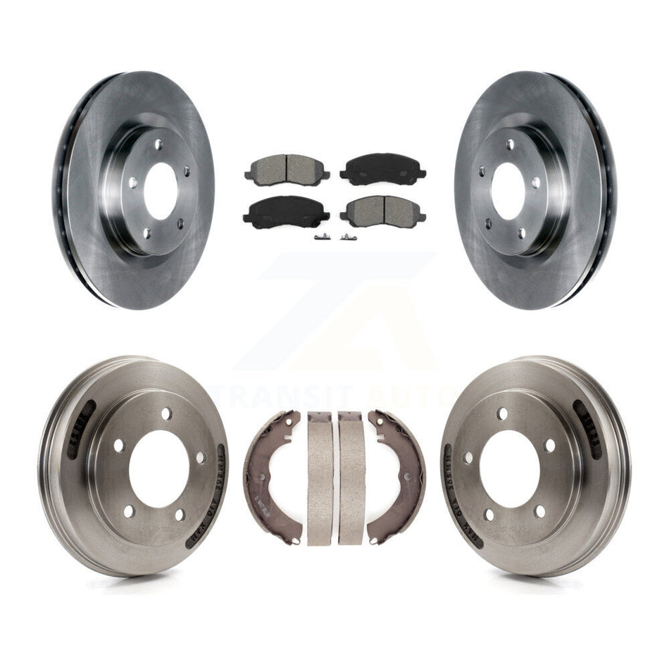 Front Rear Brake Rotor Semi-Metallic Pad And Drum Kit For 2008-2009 Mitsubishi Lancer GTS K8S-103847