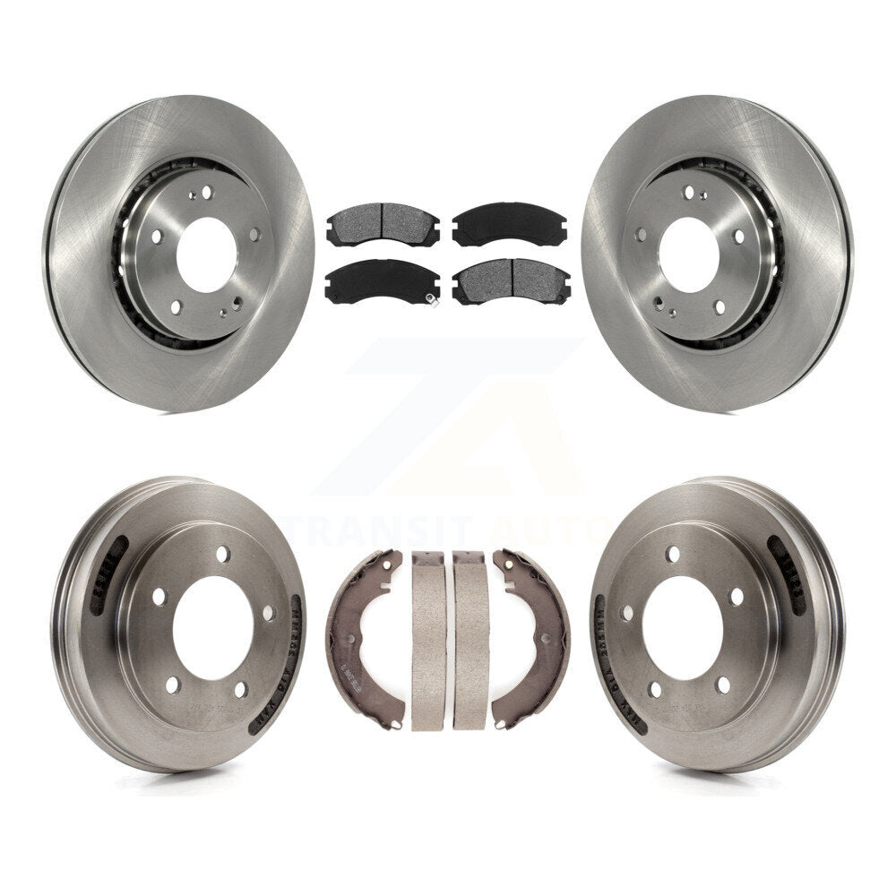 Front Rear Brake Rotor Semi-Metallic Pad & Drum Kit For 2009 Mitsubishi Lancer From 04 09 K8S-103848