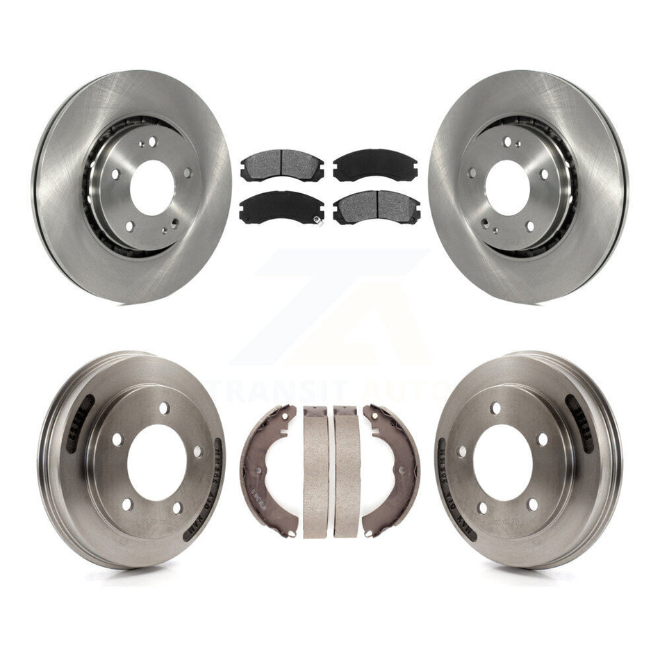 Front Rear Brake Rotor Semi-Metallic Pad & Drum Kit For 2009 Mitsubishi Lancer From 04 09 K8S-103848