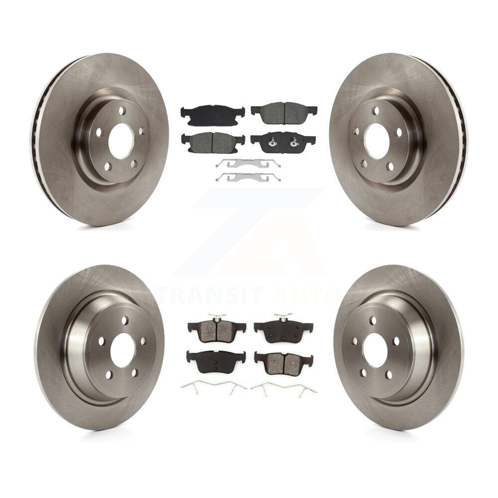 Front Rear Disc Brake Rotors And Semi-Metallic Pads Kit For Lincoln Continental K8S-103885