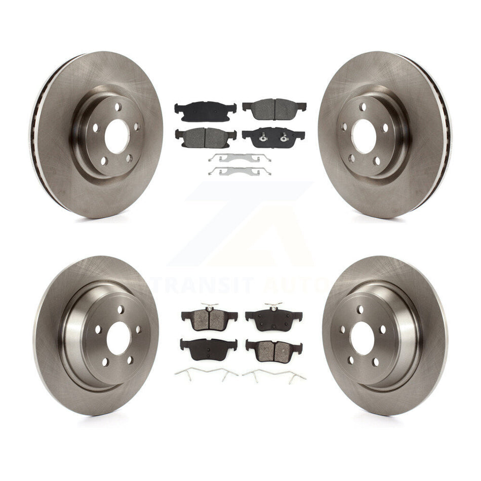 Front Rear Disc Brake Rotors And Semi-Metallic Pads Kit For Lincoln Continental K8S-103885