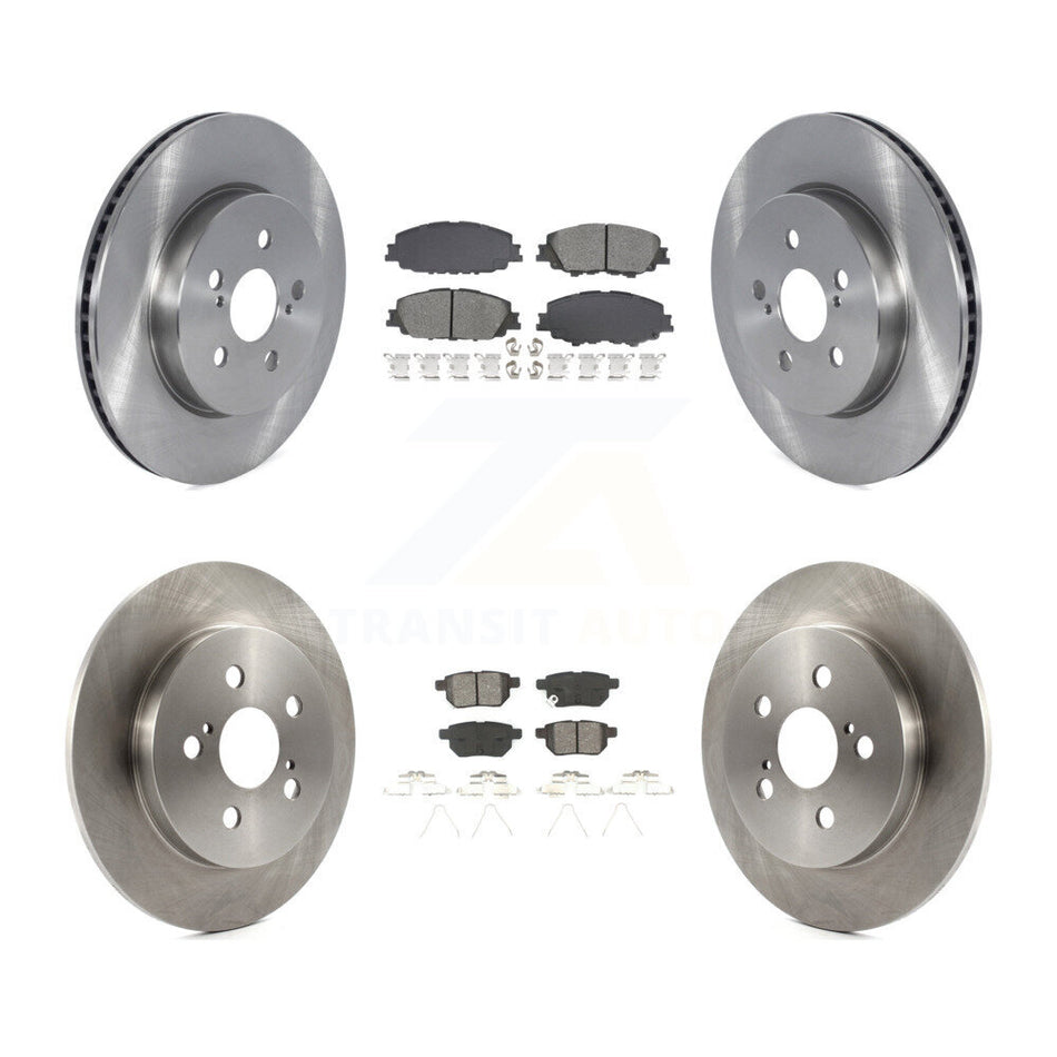 Front Rear Brake Rotor And Semi-Metallic Pad Kit For 2020-2022 Toyota Corolla Prius Prime K8S-103888