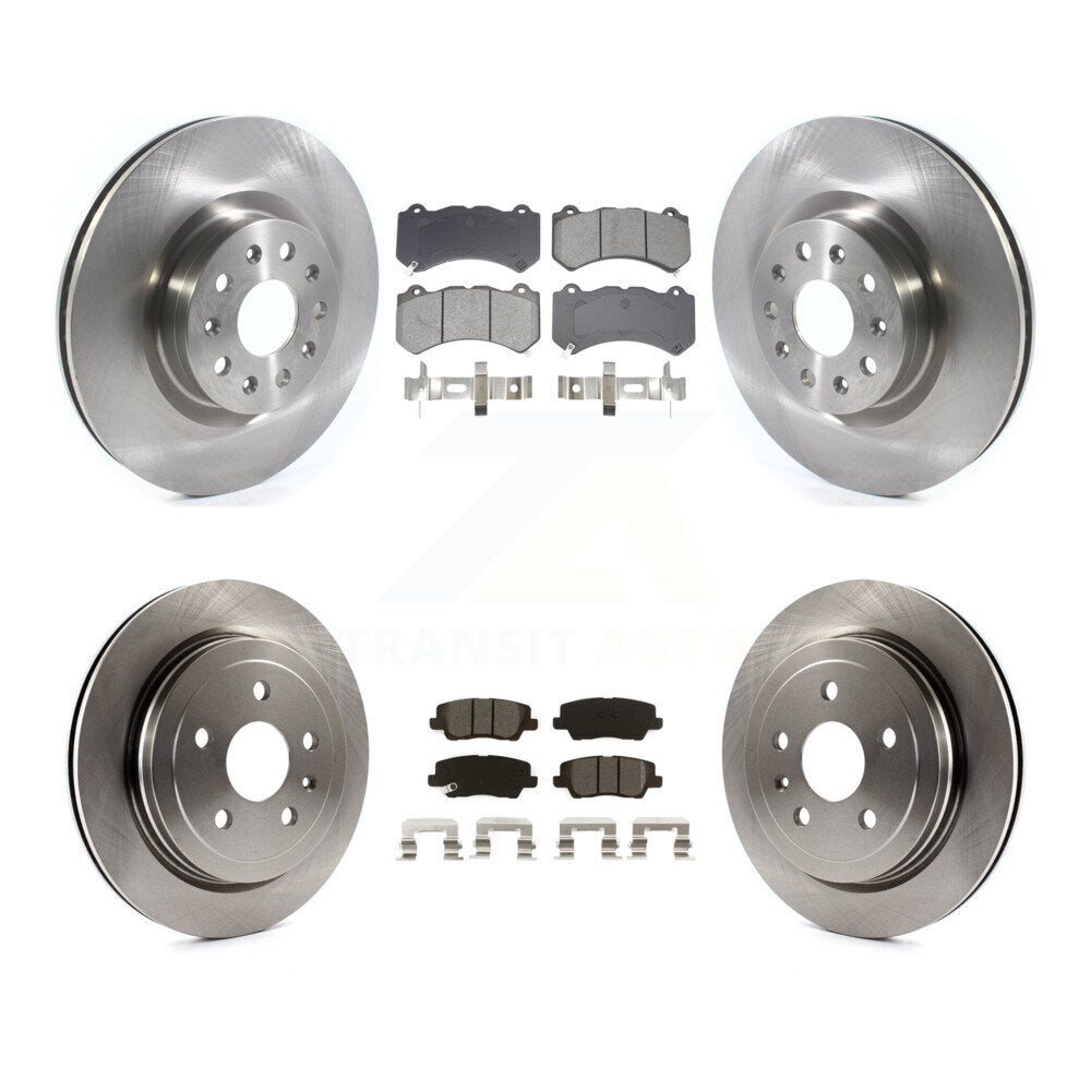 Front Rear Disc Brake Rotors And Semi-Metallic Pads Kit For Cadillac CTS K8S-103893