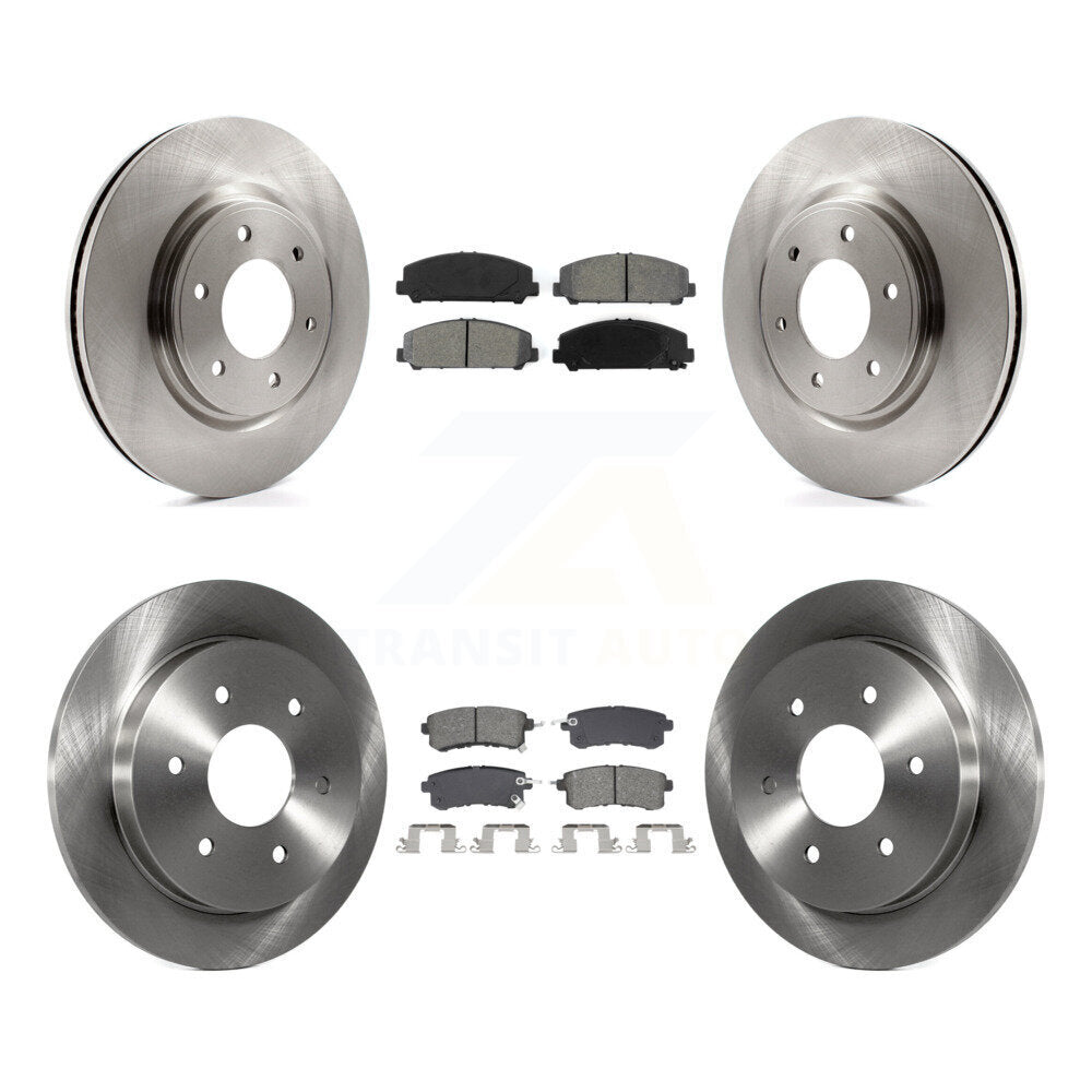 Front Rear Brake Rotor Semi-Metallic Pad Kit For 2017-2019 Nissan Armada With Solid K8S-103942