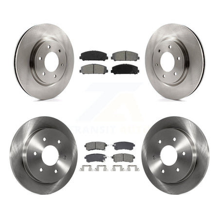 Front Rear Brake Rotor Semi-Metallic Pad Kit For 2017-2019 Nissan Armada With Solid K8S-103942