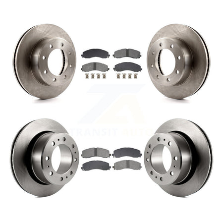 Front Rear Disc Brake Rotors And Semi-Metallic Pads Kit For Ram 2500 3500 K8S-103944