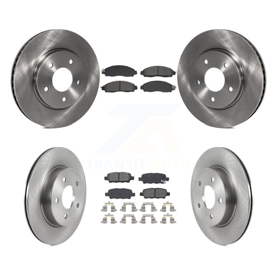 Front Rear Brake Rotors Semi-Metallic Pad Kit For Nissan LEAF With Electric Parking K8S-103946