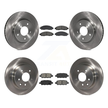 Front Rear Brake Rotors & Semi-Metallic Pad Kit For Nissan LEAF With Manual Parking K8S-103947