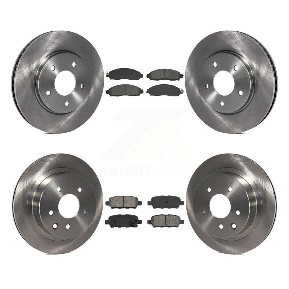 Front Rear Brake Rotors & Semi-Metallic Pad Kit For Nissan LEAF With Manual Parking K8S-103947