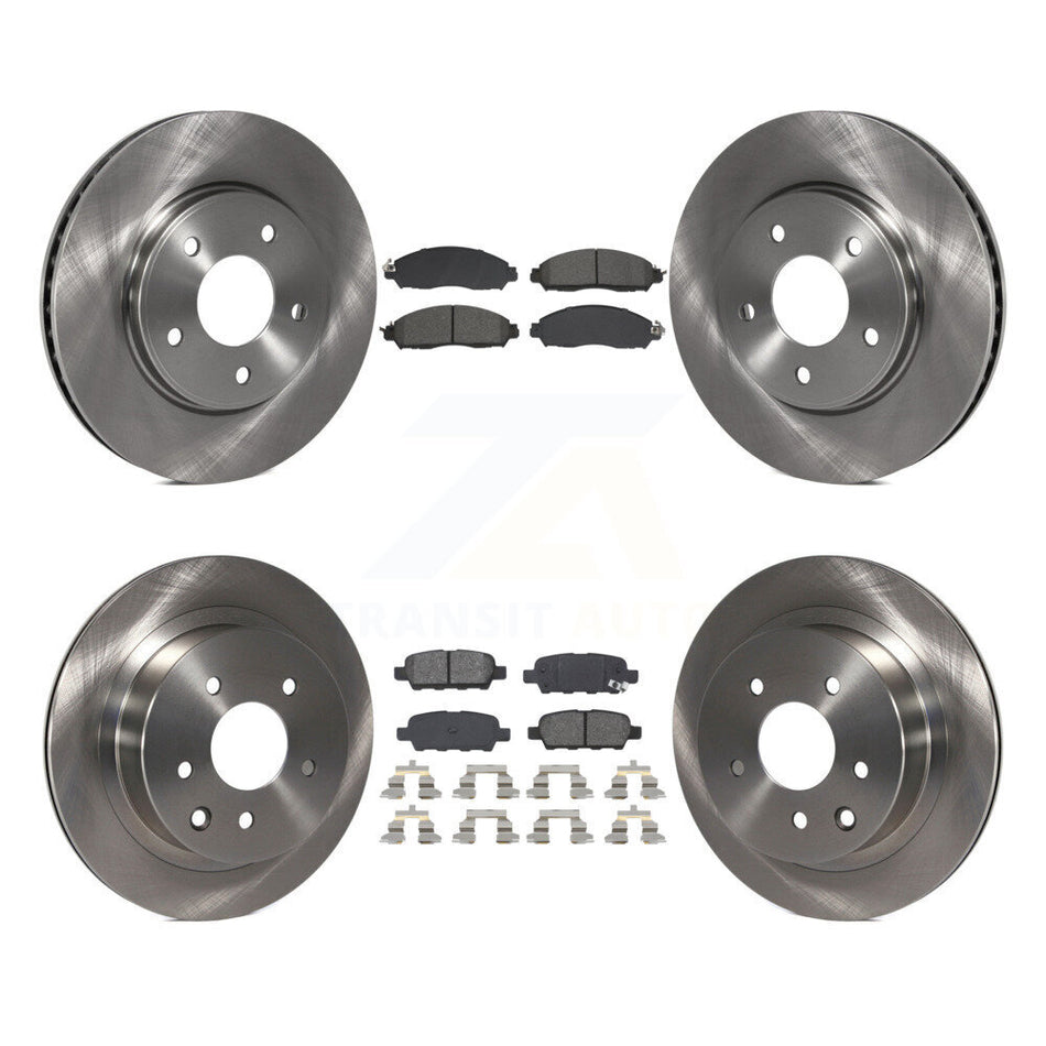 Front Rear Brake Rotors & Semi-Metallic Pad Kit For Nissan LEAF With Manual Parking K8S-103947
