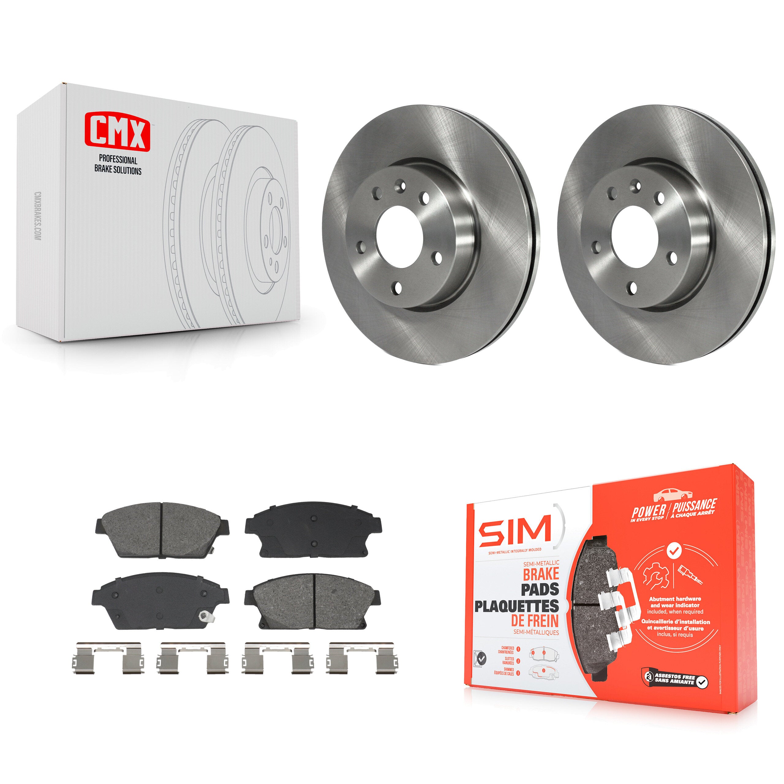 Front Disc Brake Rotors And Semi-Metallic Pads Kit For Cadillac ATS K8S-103949