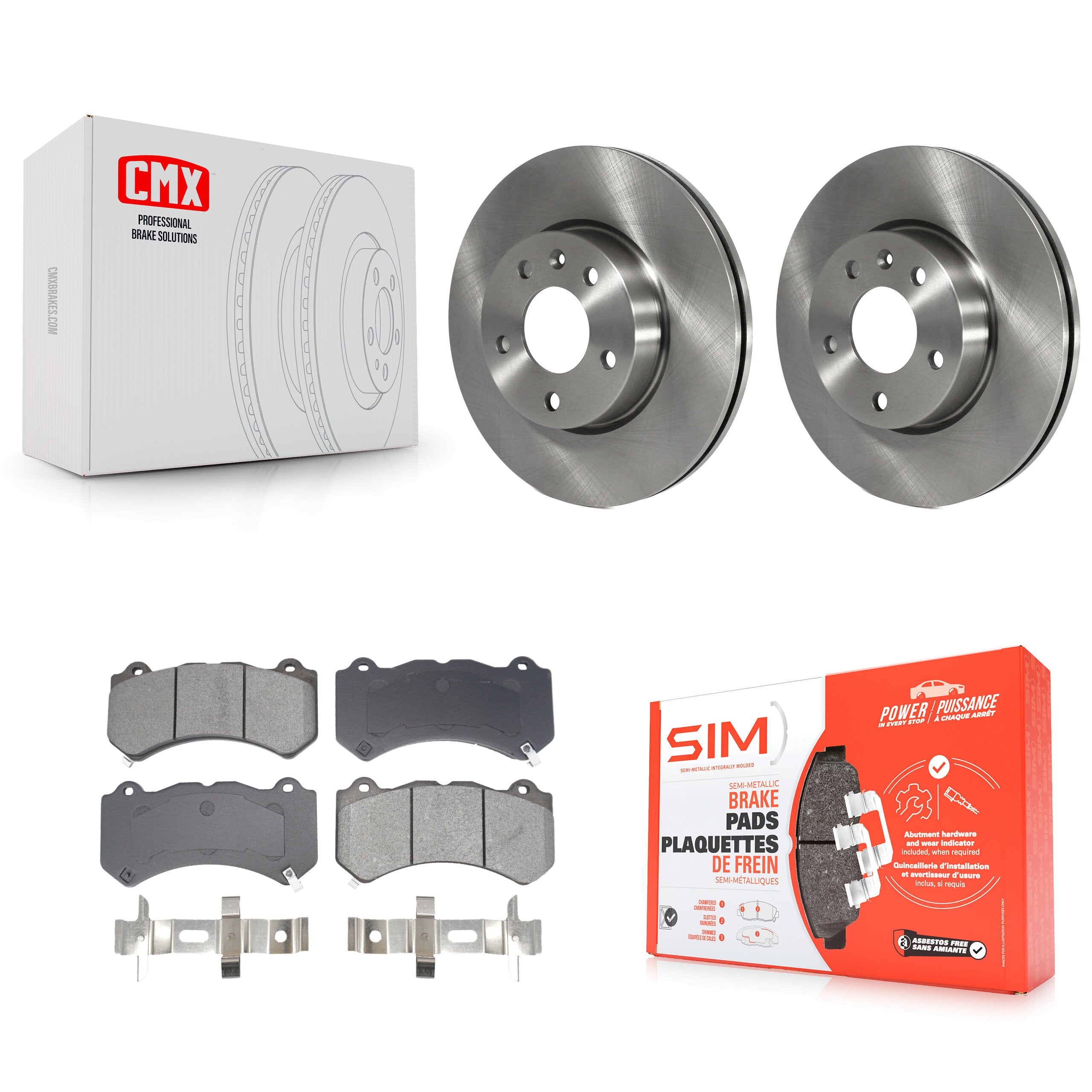Front Brake Rotors Semi-Metallic Pad Kit For Cadillac ATS With 300mm Diameter Rotor K8S-103951