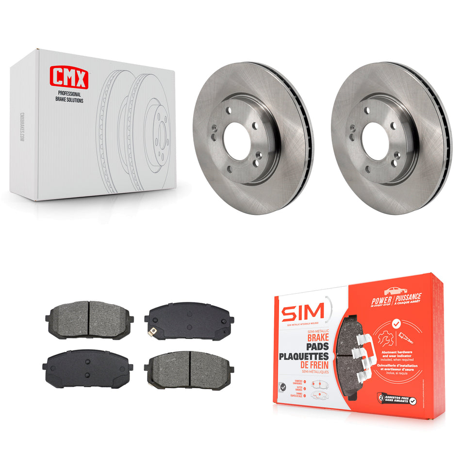 Front Disc Brake Rotors And Semi-Metallic Pads Kit For Hyundai Elantra K8S-103957