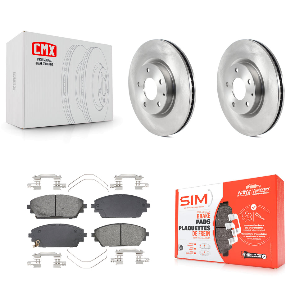 Front Disc Brake Rotors And Semi-Metallic Pads Kit For Mazda 3 Sport AWD K8S-103960