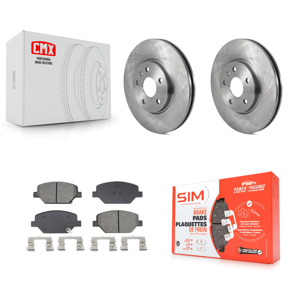 Front Disc Brake Rotors And Semi-Metallic Pads Kit For 2019 Buick Envision Cadillac XT4 K8S-103965