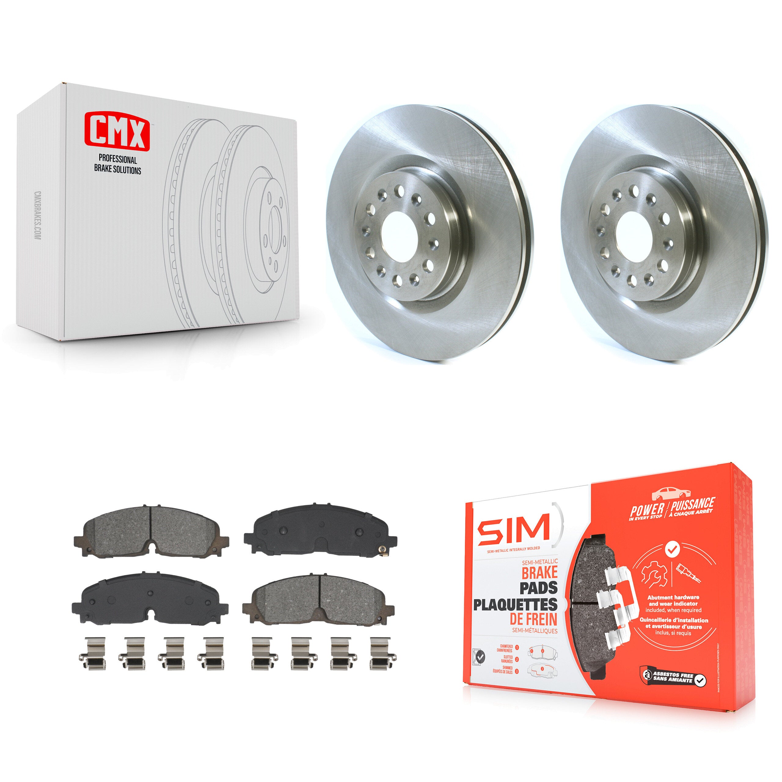 Front Disc Brake Rotors And Semi-Metallic Pad Kit For 2021 Cadillac XT5 Buick Enclave XT6 K8S-103967