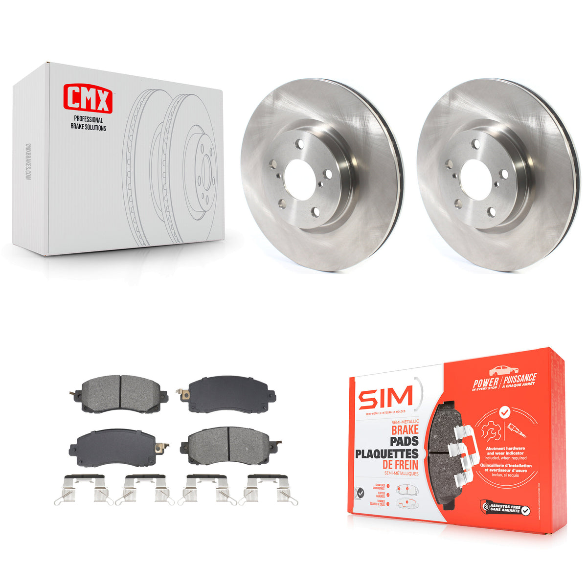 Front Disc Brake Rotors And Semi-Metallic Pads Kit For Subaru Impreza K8S-103970