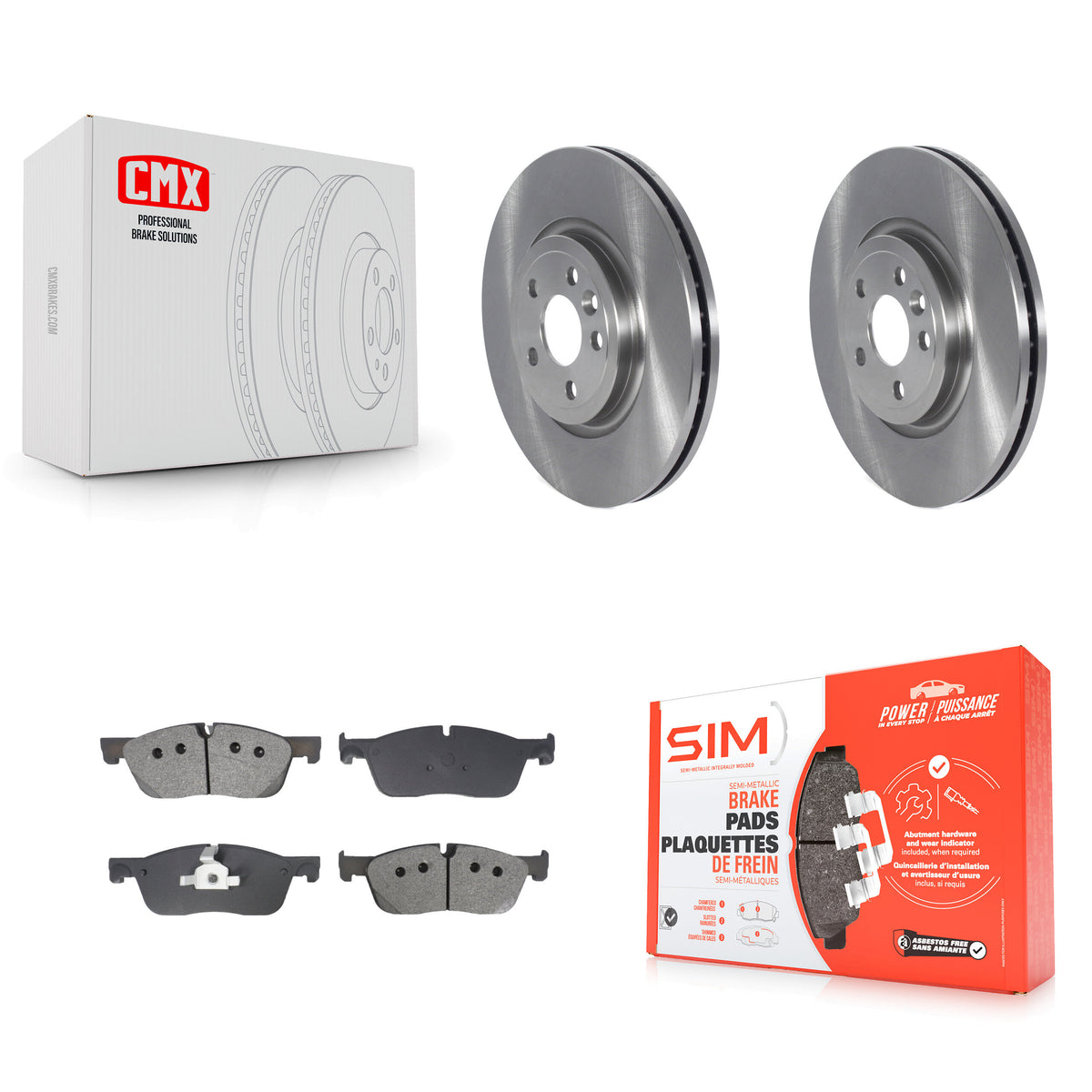 Front Disc Brake Rotor And Semi-Metallic Pad Kit For Jaguar F-Pace Land Rover Range Velar K8S-103972