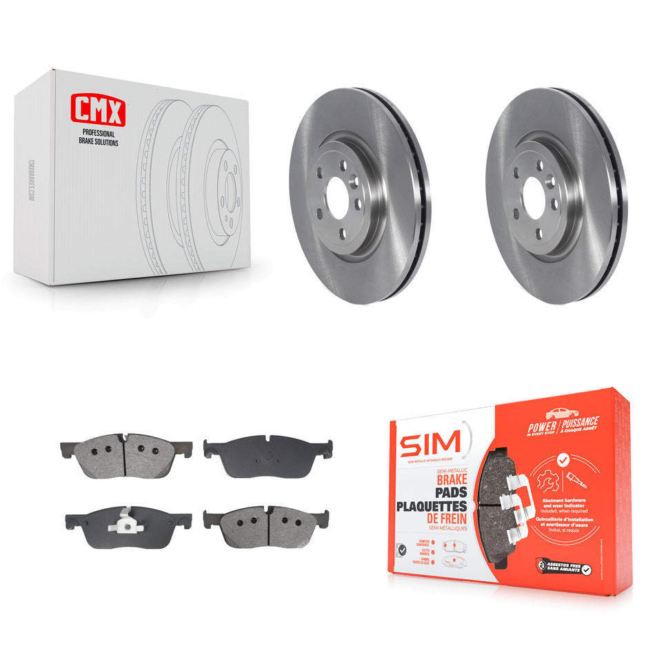 Front Disc Brake Rotor And Semi-Metallic Pad Kit For Jaguar F-Pace Land Rover Range Velar K8S-103972