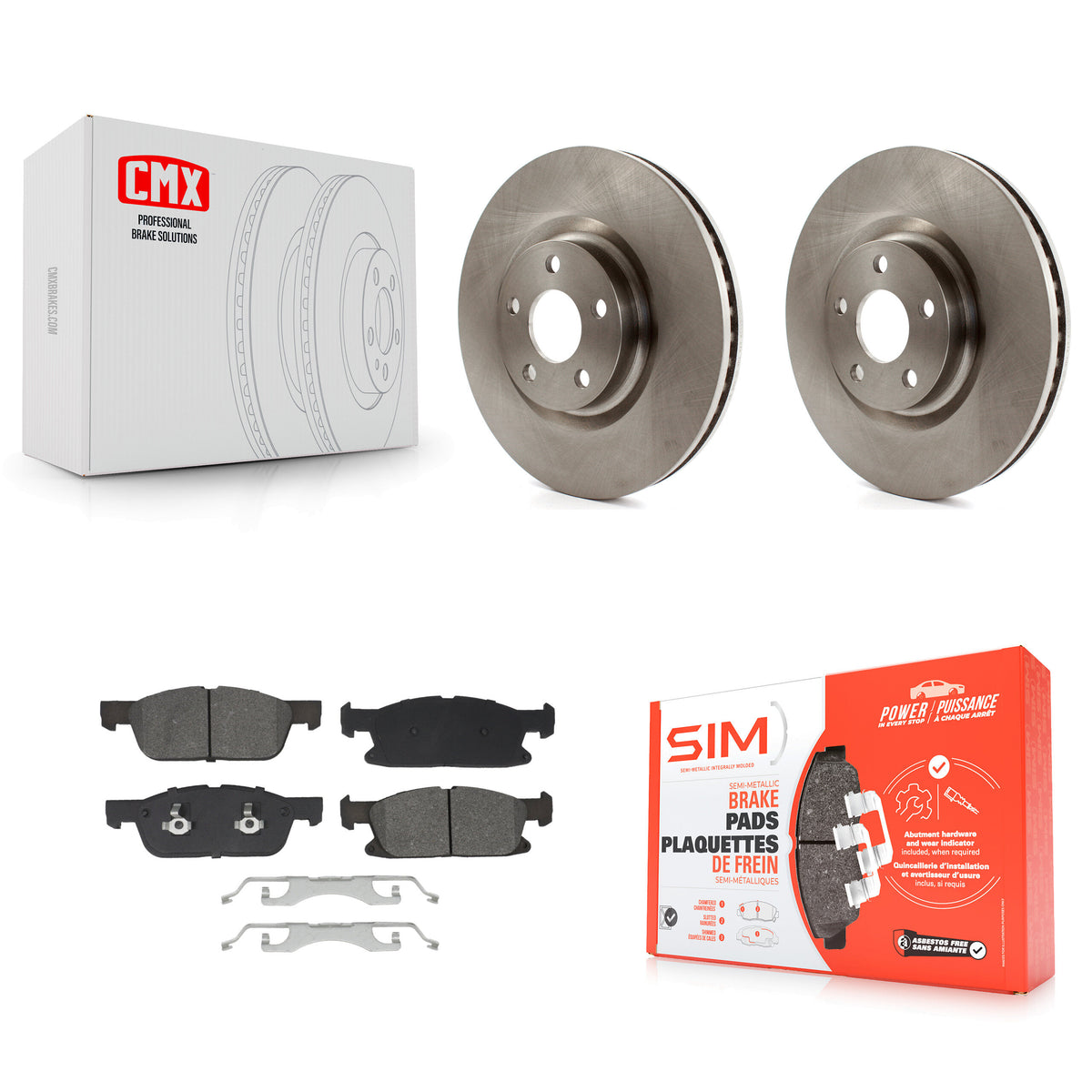 Front Disc Brake Rotors And Semi-Metallic Pads Kit For Lincoln Continental K8S-103973
