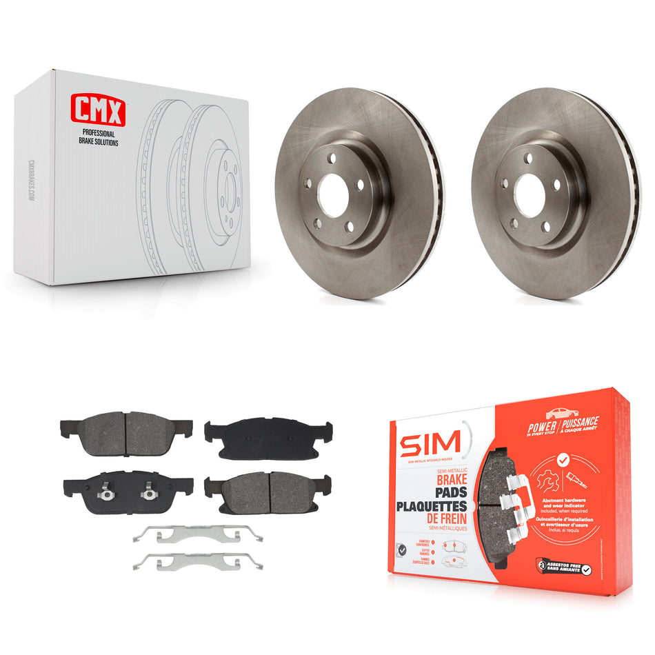 Front Disc Brake Rotors And Semi-Metallic Pads Kit For Lincoln Continental K8S-103973