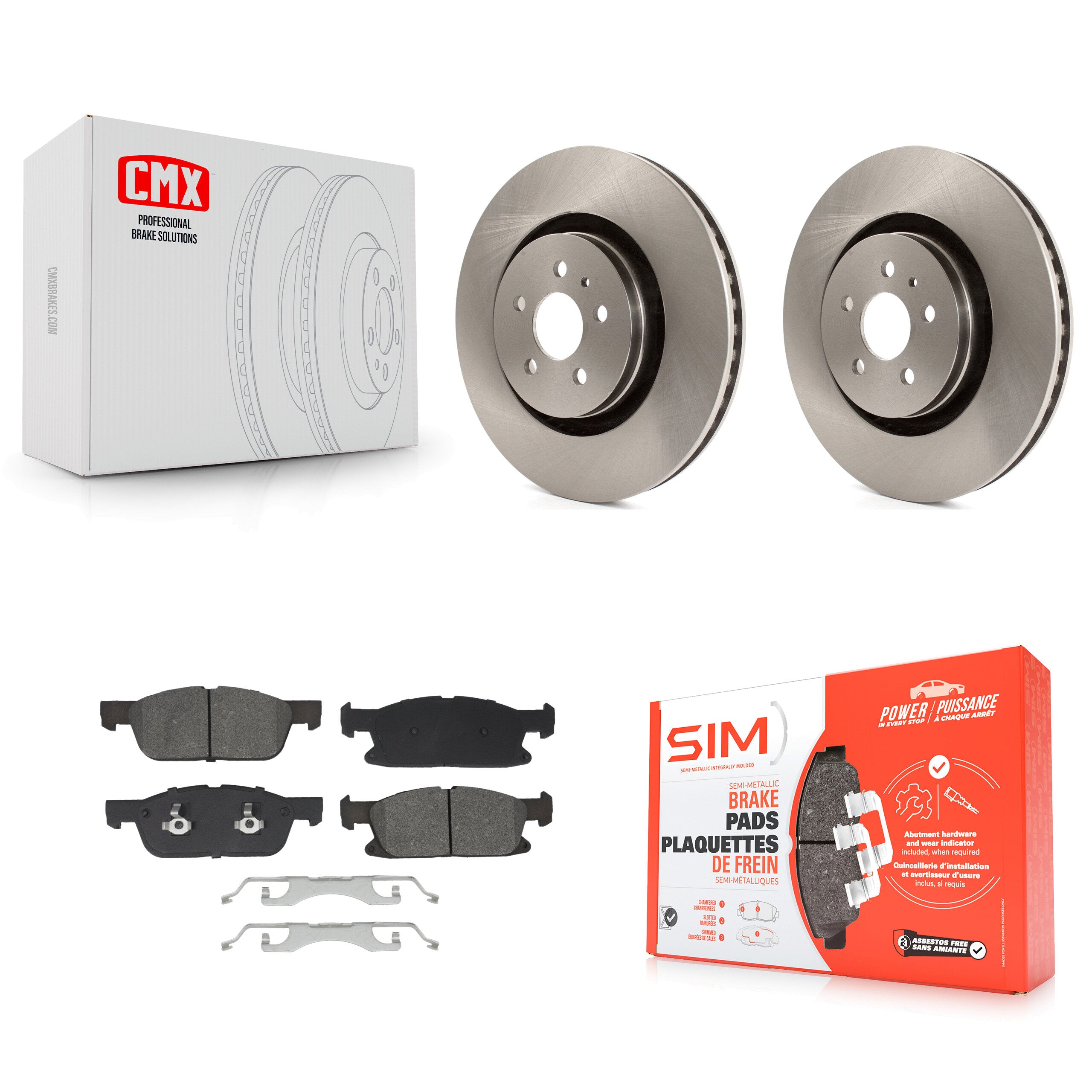 Front Disc Brake Rotors And Semi-Metallic Pad Kit For Ford Fusion Lincoln MKZ Continental K8S-103974