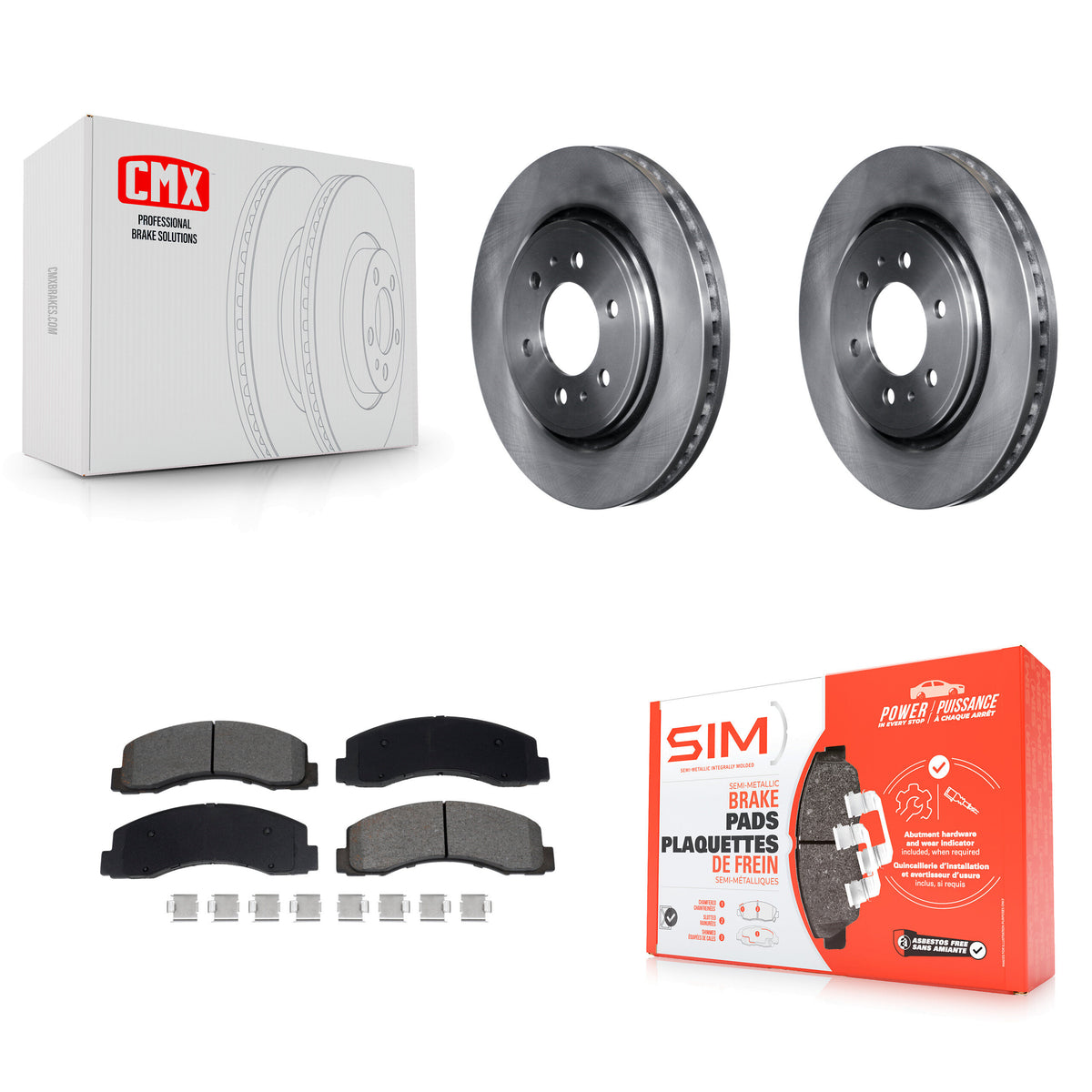 Front Disc Brake Rotors Semi-Metallic Pad Kit For Ford F-150 Expedition Lincoln Navigator K8S-103981