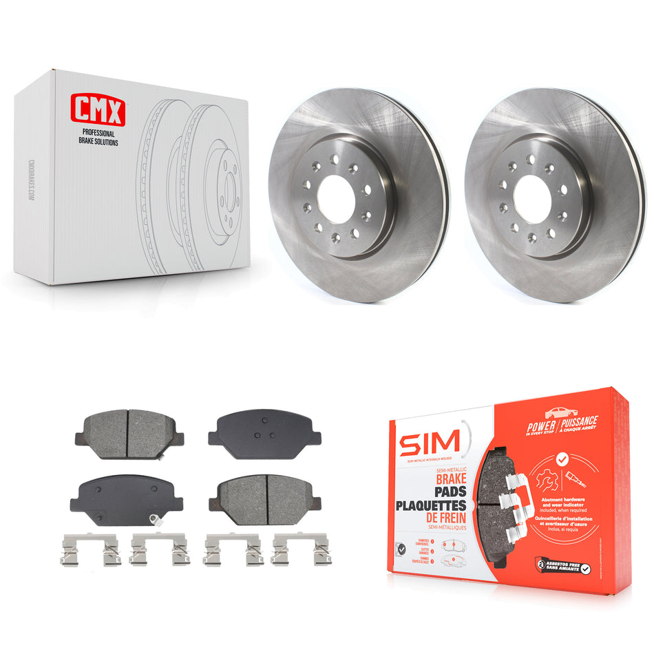 Front Brake Rotors Semi-Metallic Pad Kit For Chevrolet Equinox GMC Terrain Buick Envision K8S-103988