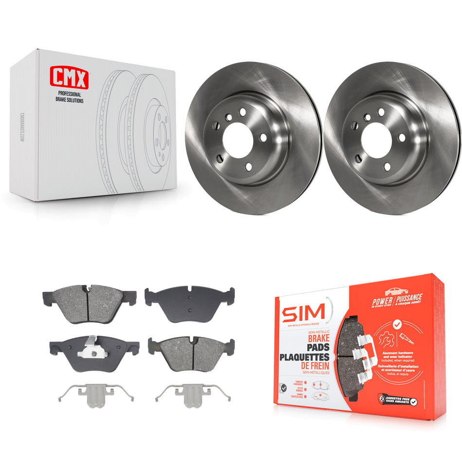 Front Disc Brake Rotors And Semi-Metallic Pads Kit For BMW 528i xDrive K8S-103989
