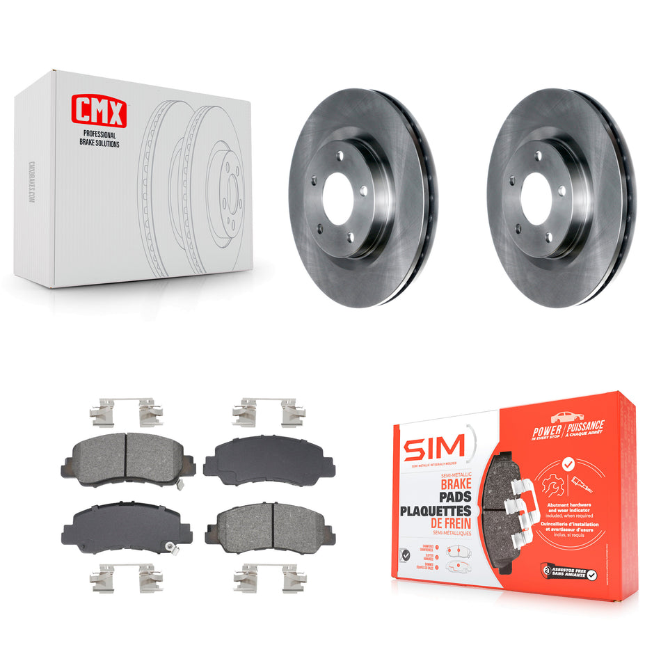 Front Disc Brake Rotors And Semi-Metallic Pads Kit For Mitsubishi Eclipse Cross K8S-103990