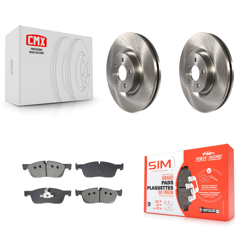 Front Disc Brake Rotors Semi-Metallic Pad Kit For Land Rover Discovery Sport Range Evoque K8S-103994