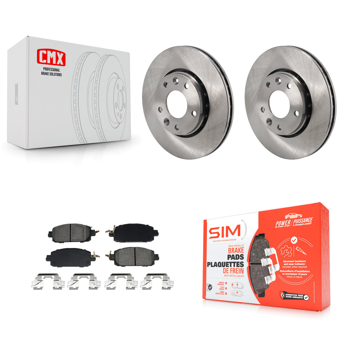 Front Disc Brake Rotors And Semi-Metallic Pads Kit For Nissan Kicks Sentra K8S-103998