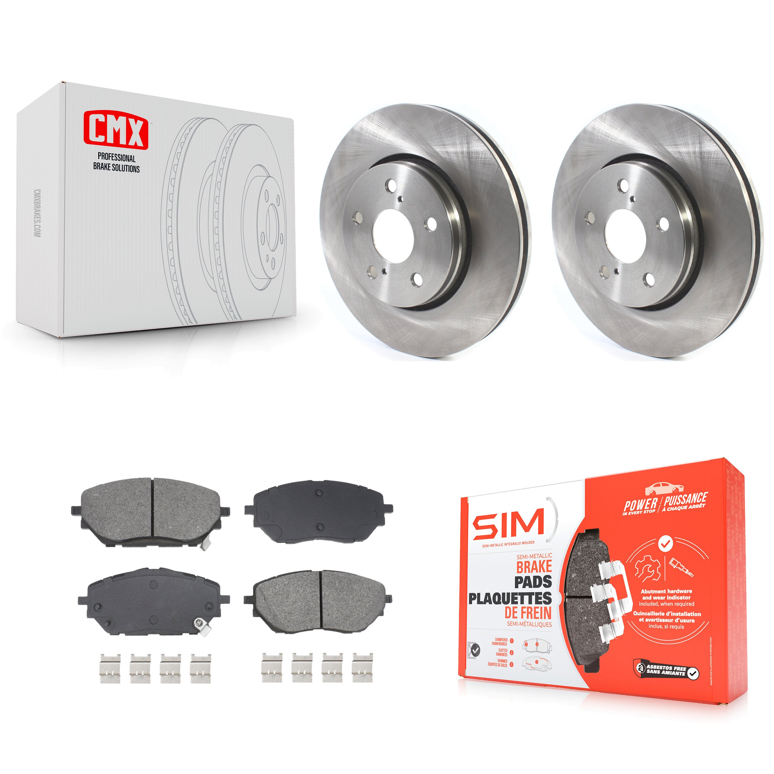 Front Disc Brake Rotors And Semi-Metallic Pads Kit For Toyota C-HR K8S-104004