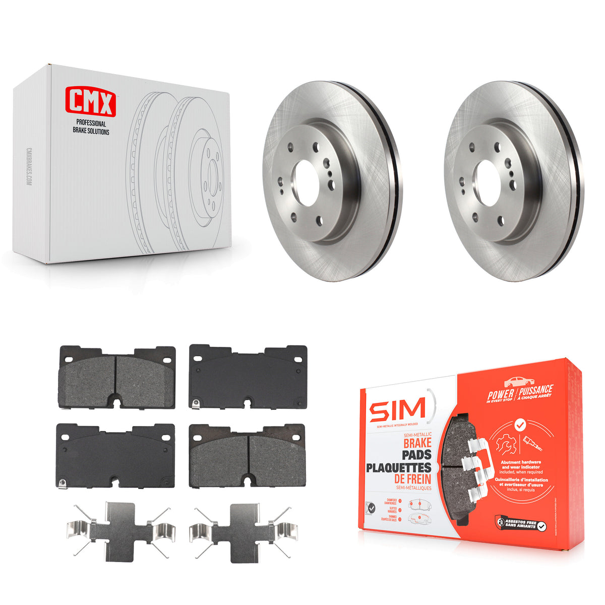 Front Brake Rotors Semi-Metallic Pad Kit For GMC Chevrolet Silverado 1500 Sierra Yukon XL K8S-104007