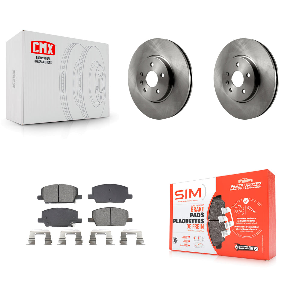 Front Disc Brake Rotors And Semi-Metallic Pads Kit For Buick Encore Chevrolet Trax K8S-104010