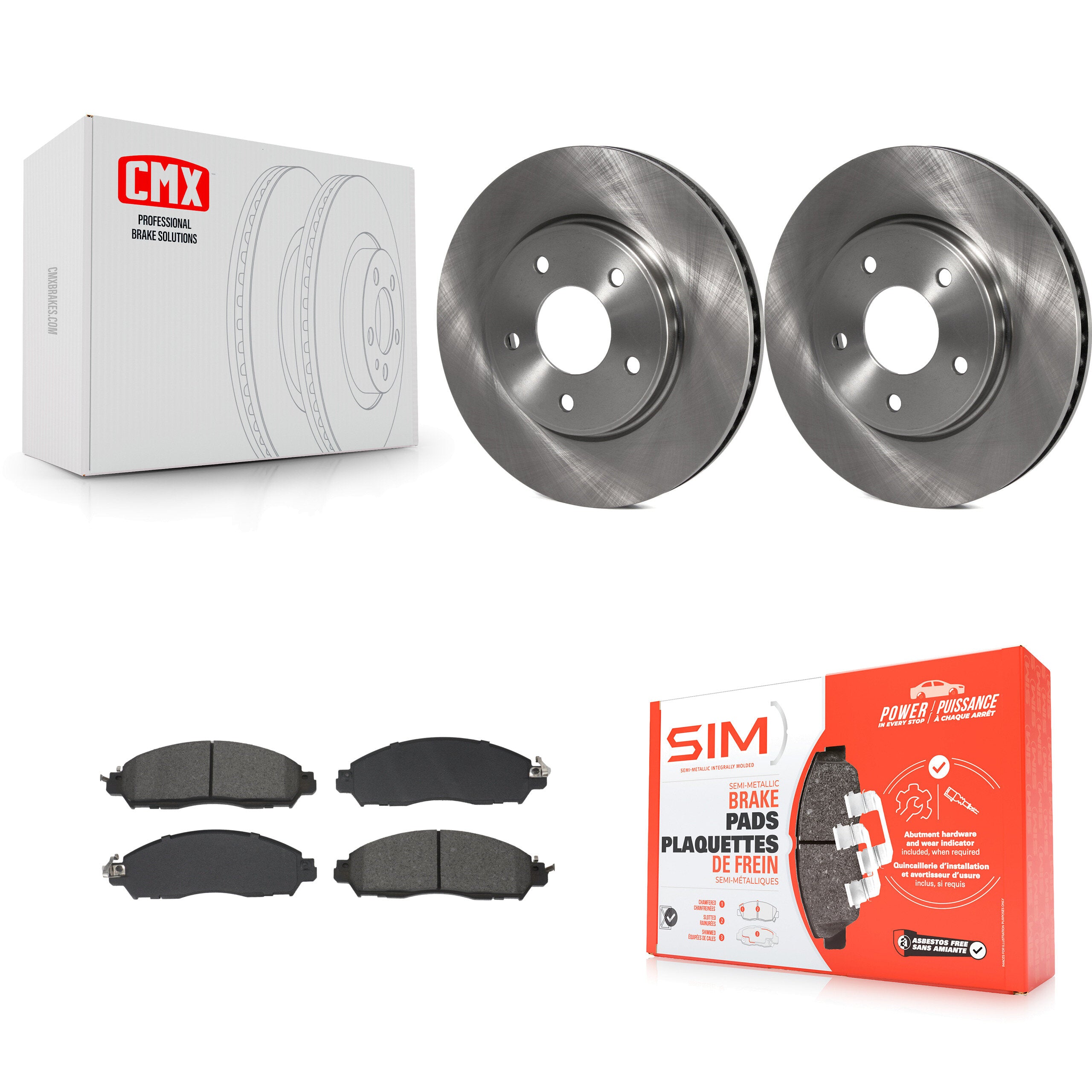 Front Disc Brake Rotors And Semi-Metallic Pads Kit For Nissan LEAF NV200 K8S-104014