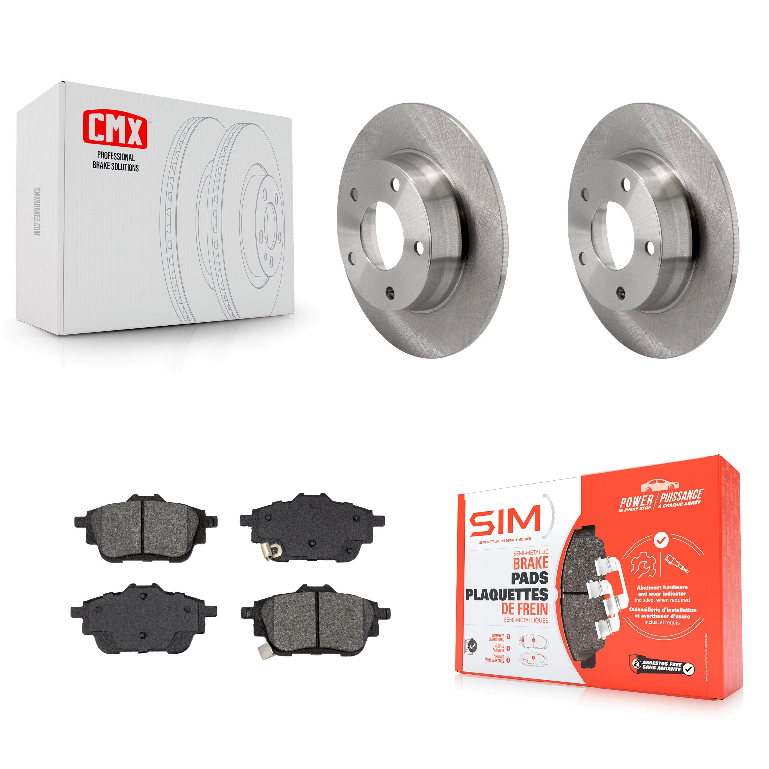 Rear Disc Brake Rotors Semi-Metallic Pad Kit For 2020-2023 Nissan Sentra rear brakes K8S-104015
