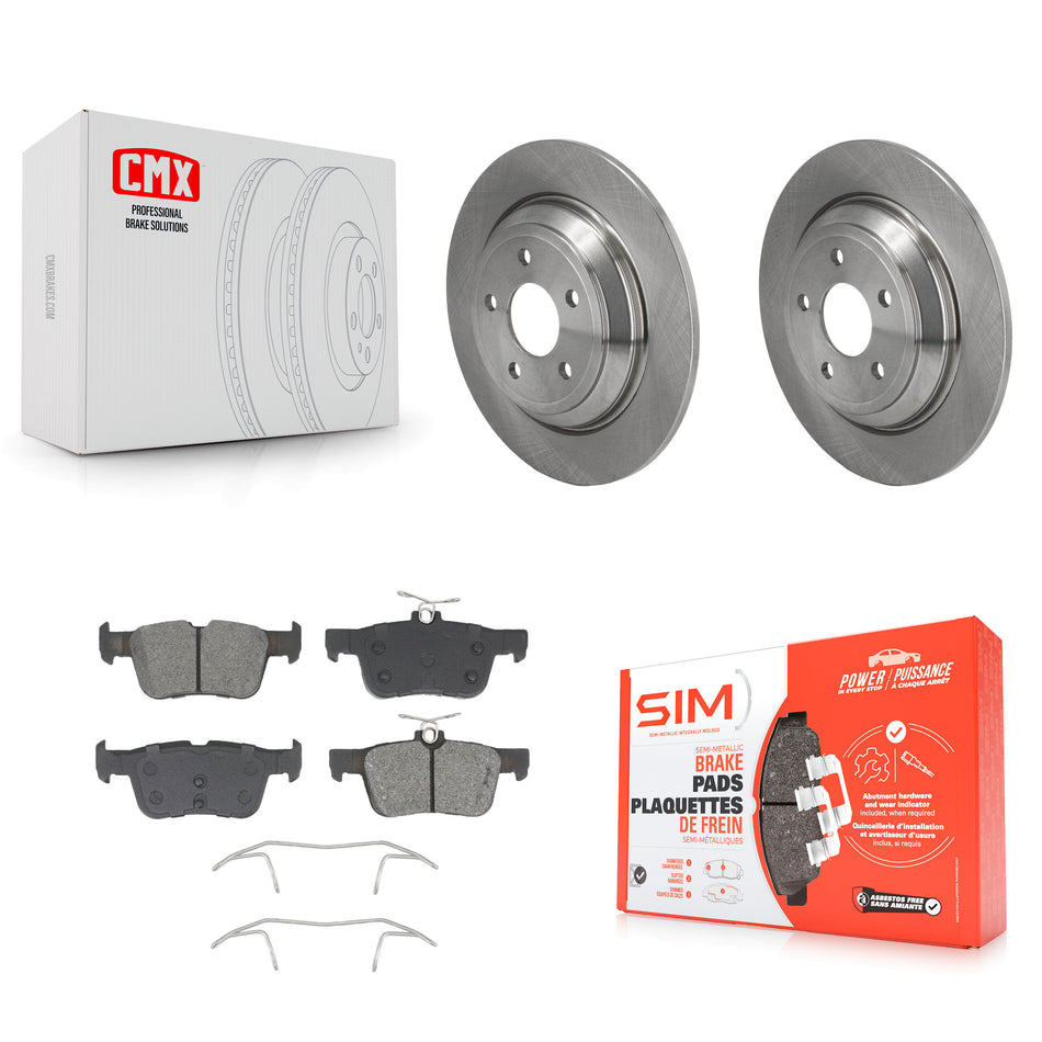 Rear Disc Brake Rotors Semi-Metallic Pad Kit For Ford Escape Bronco Sport Lincoln Corsair K8S-104017
