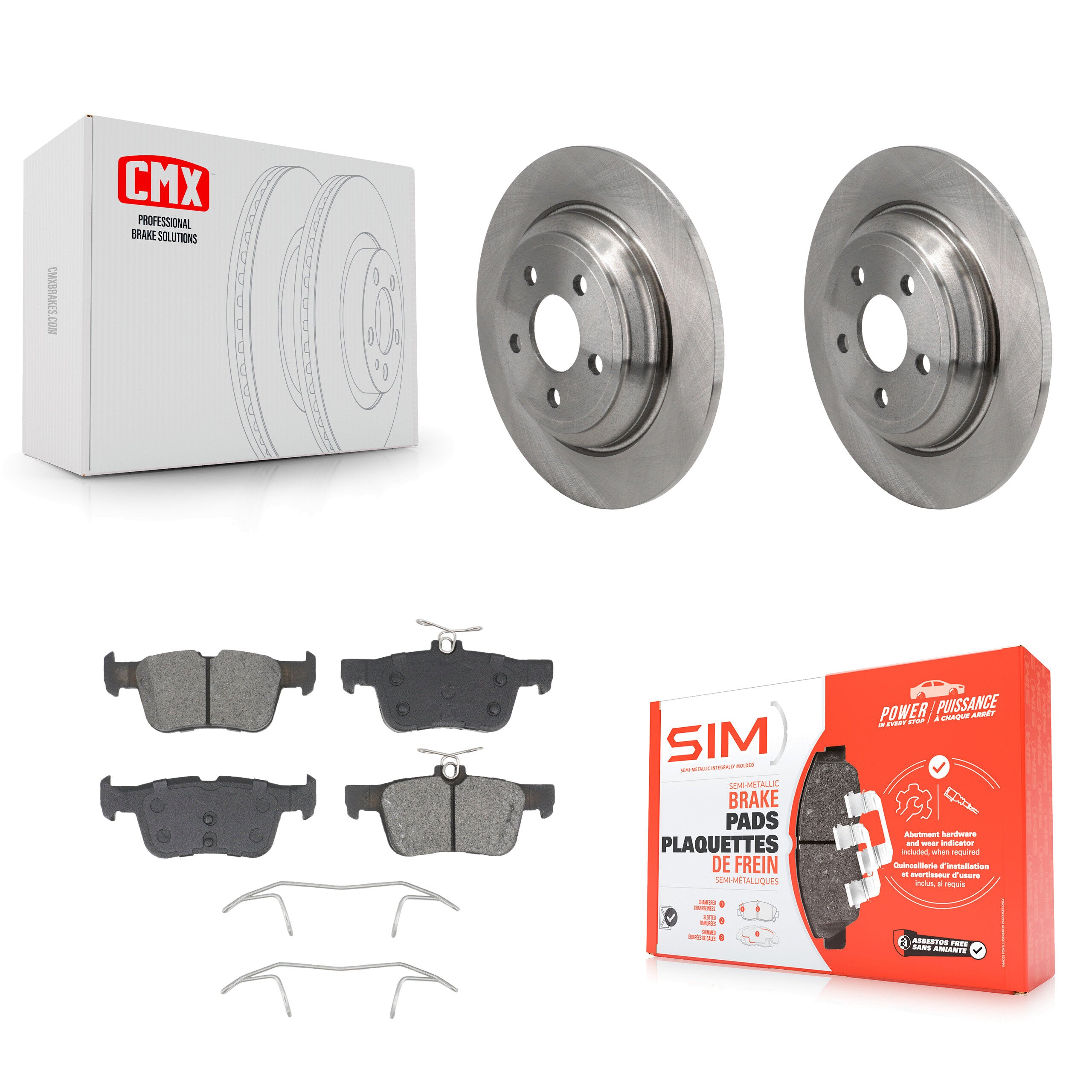 Rear Disc Brake Rotors And Semi-Metallic Pads Kit For 2022-2023 Ford Maverick K8S-104018