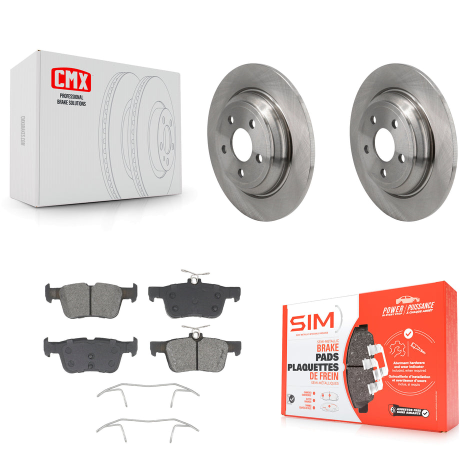 Rear Disc Brake Rotors And Semi-Metallic Pads Kit For 2022-2023 Ford Maverick K8S-104018