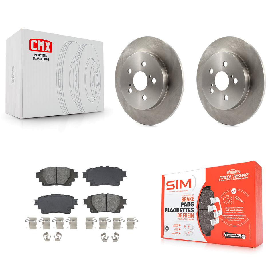 Rear Brake Rotors Semi-Metallic Pad Kit For 19 Toyota Corolla With Electric Parking K8S-104027