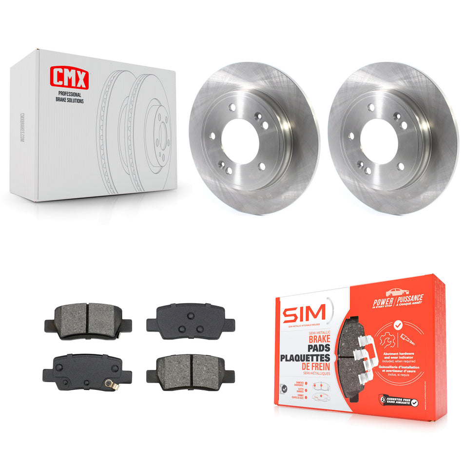 Rear Brake Rotors & Semi-Metallic Pad Kit For Hyundai Elantra With Electric Parking K8S-104037