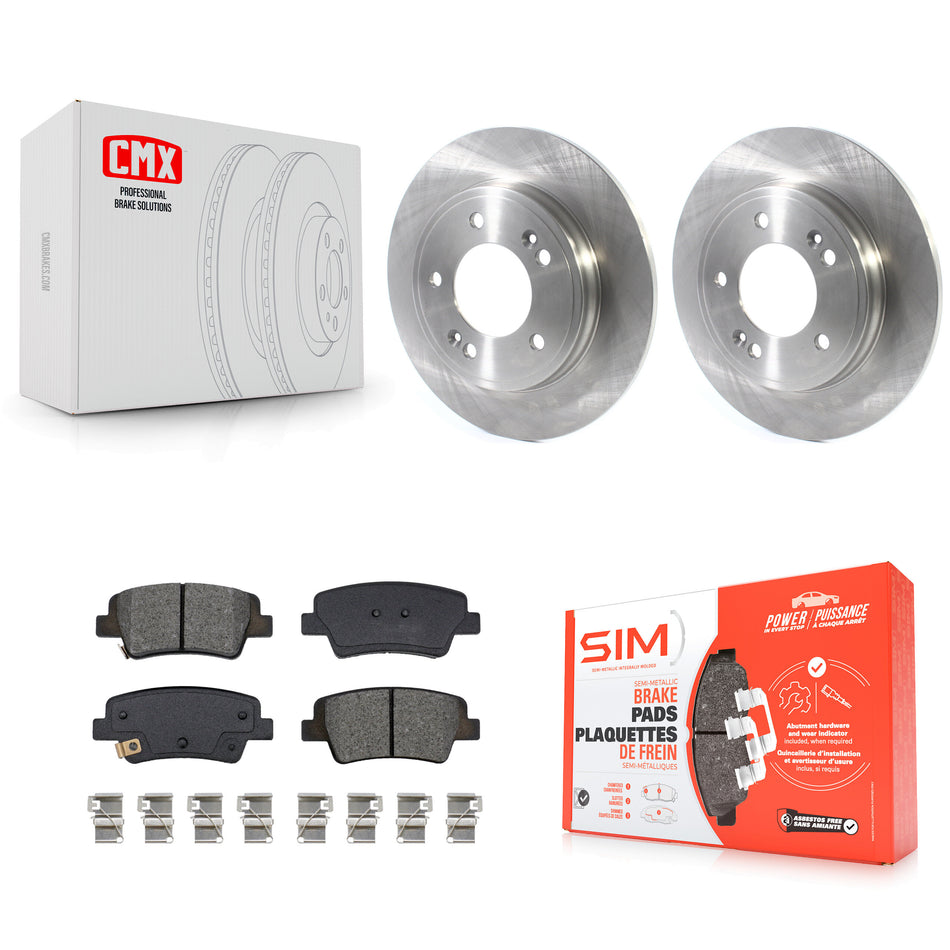 Rear Disc Brake Rotors And Semi-Metallic Pads Kit For Hyundai Elantra Kia Niro K8S-104038