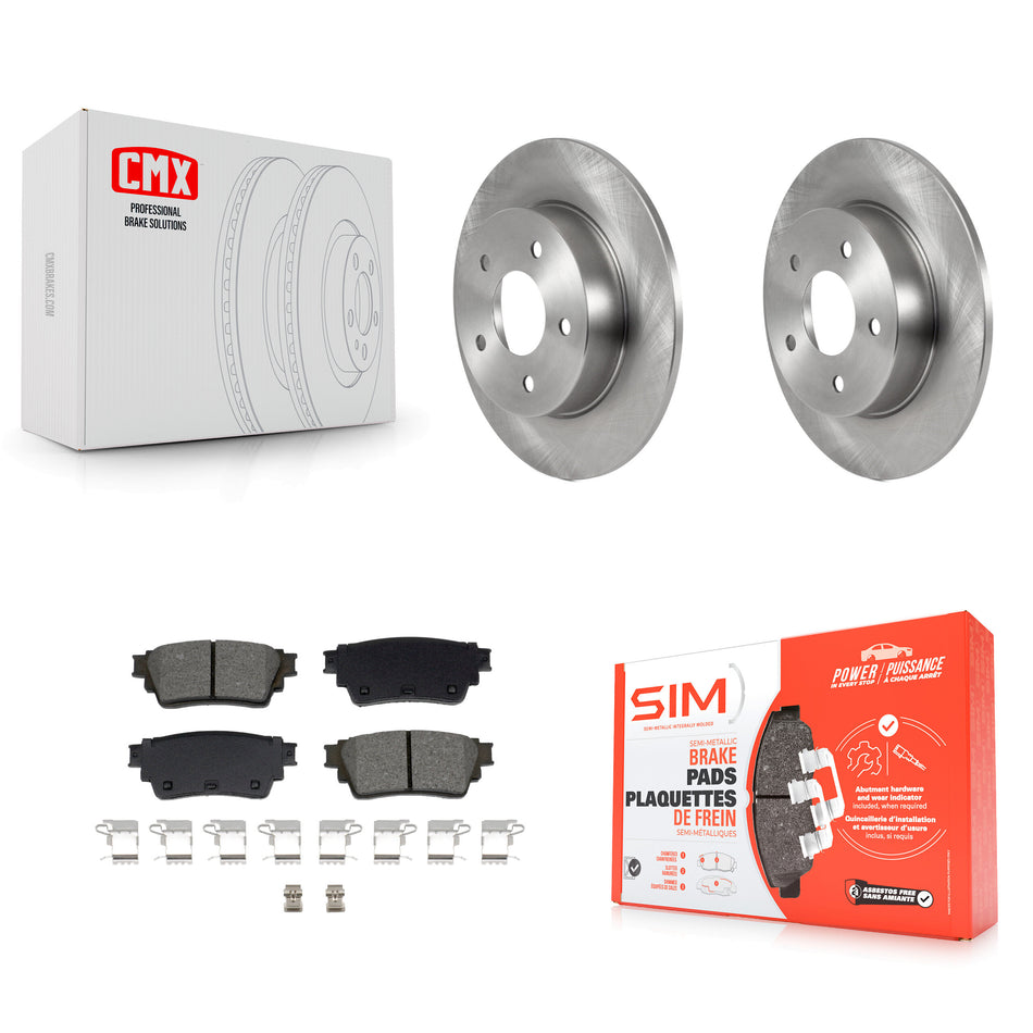 Rear Disc Brake Rotors And Semi-Metallic Pads Kit For Nissan Kicks Altima K8S-104040