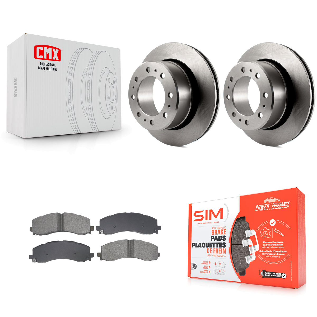 Rear Disc Brake Rotors And Semi-Metallic Pads Kit For Ram 2500 3500 K8S-104041