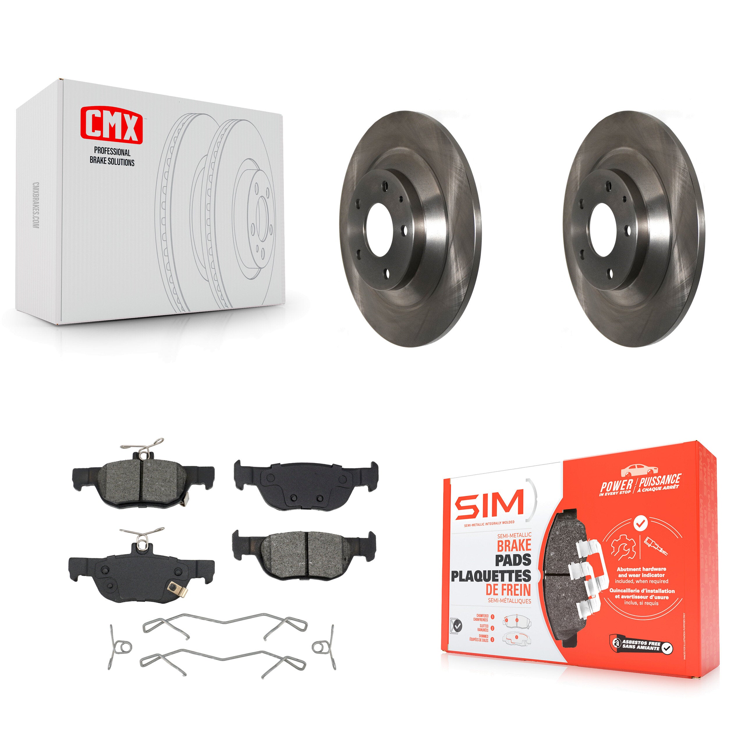 Rear Disc Brake Rotors And Semi-Metallic Pads Kit For Mazda CX-30 MX-30 EV K8S-104045