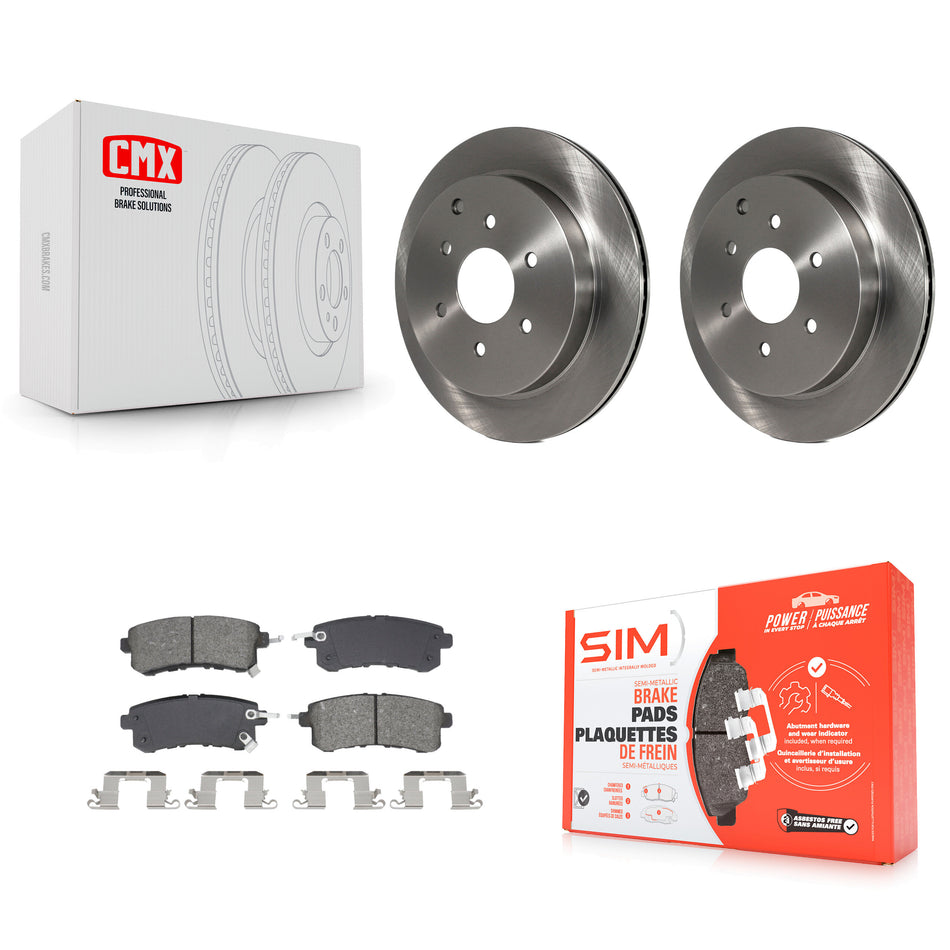 Rear Disc Brake Rotors And Semi-Metallic Pads Kit For INFINITI QX80 Nissan Armada QX56 K8S-104047