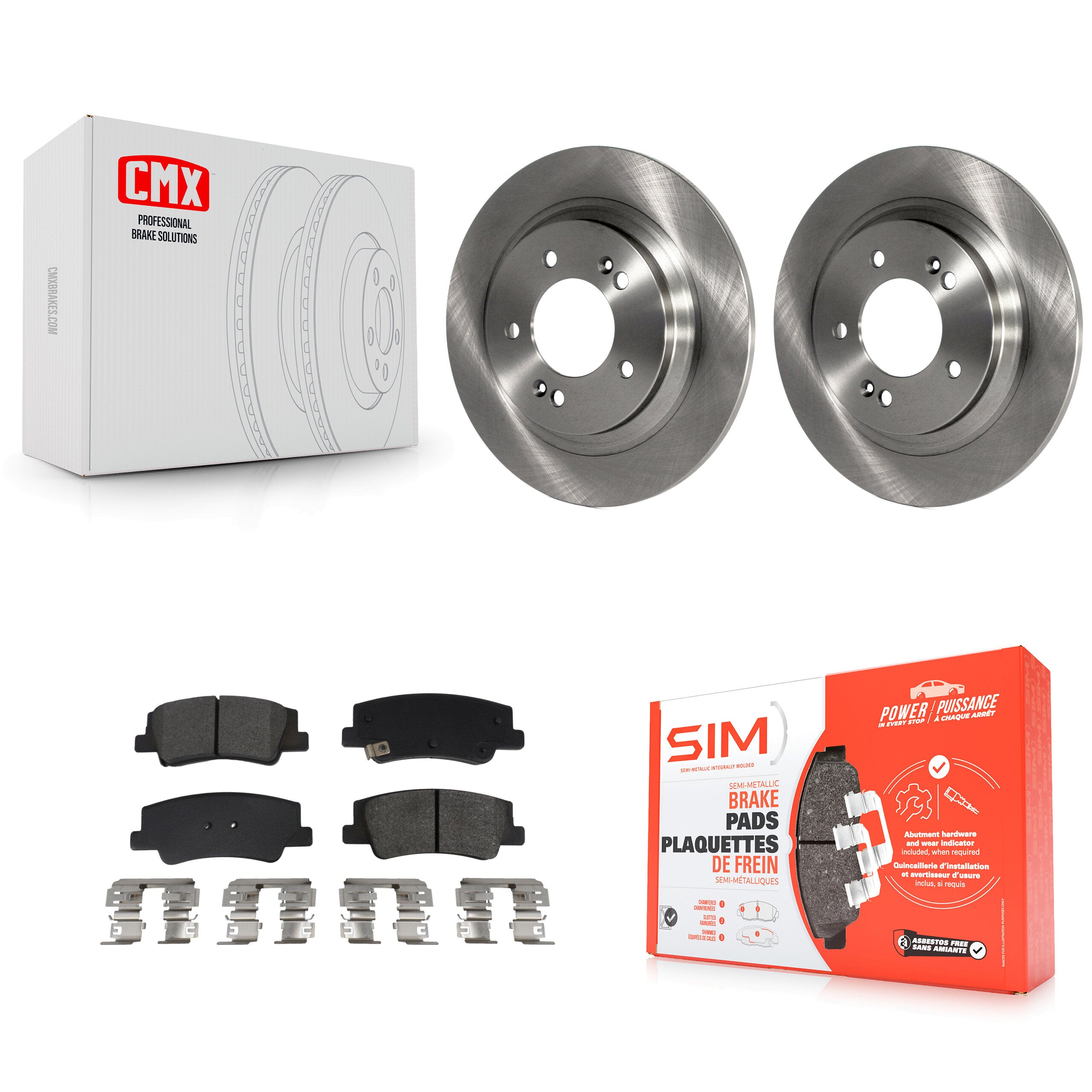 Rear Disc Brake Rotors And Semi-Metallic Pads Kit For Hyundai Sonata Kia Niro EV K5 K8S-104050
