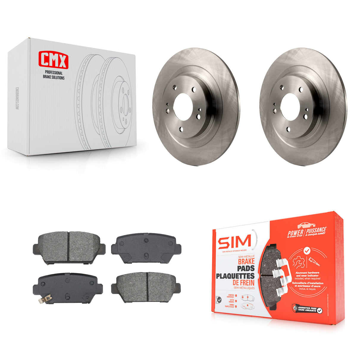 Rear Disc Brake Rotors And Semi-Metallic Pads Kit For Mitsubishi Eclipse Cross K8S-104059